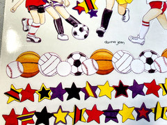 Vintage 2002 Girls Sports Stickers Scrapbooking Soccer Volleyball Softball Page