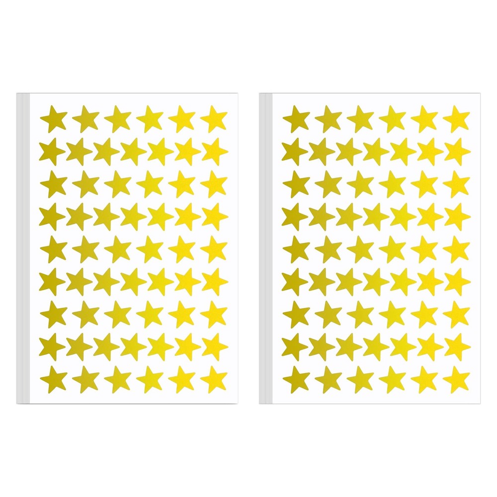 1080 PCS Gold Star Stickers, Foil Metallic Reward Stickers, 20 Sheets