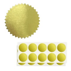 2 inch Round Gold Foil Stickers for Embossing 200 Pcs, Blank Self Adhesive No…