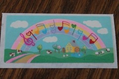 VTG 80’s Hallmark Sticker Rainbow music scale & notes country cottage sheep Cow