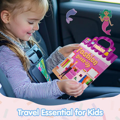 3 Sets Dress-Up Reusable Sticker Book for Toddlers, 3D Sticker Books for Kids 3