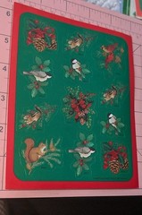 Vintage American Greeting Stickers Christmas Animals Squirrel Birds 1 Sheet