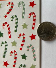 RED/GREEN CANDY CANES Stickeroni Stickers(40pc)Hallmark•Christmas •Stars•Holiday