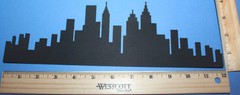 4 LRG. CITY SKYLINE BORDER cardstock paper die cut embellishments