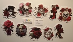 Goth Flowers + More -Stickers -10 PCs – 5 styles available! See Description
