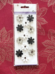 RARE BLACK WHITE & GRAY FLOWERS 3D STICKERS – FOREVER IN TIME