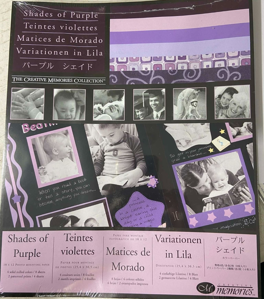 CM021 – CREATIVE MEMORIES PHOTO MOUNTING PAPER – SHADES OF PURPLE – 10×12