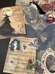 Gothic Junk Journal Kit with Journal Ephemera Bundle Vintage Dark Academia