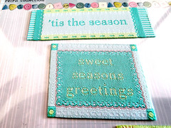 RARE 2005 Colorbok Pastel Christmas Words Woven Fabric Scrapbook Stickers Retro