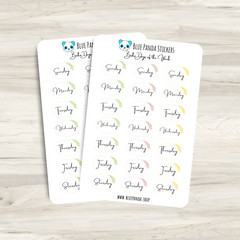 Boho Days of the Week Functional Sticker Sheet Cute Planner Journal Stationery