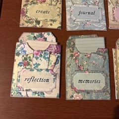 One Hand made junk journal vintage rose pocket with tags ￼￼￼