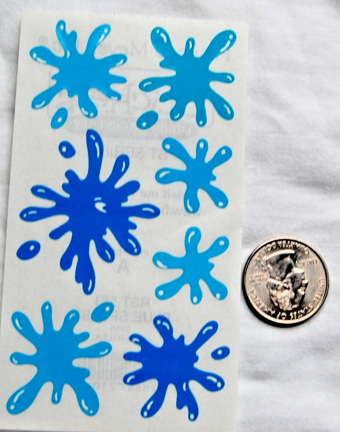 Frances Meyer stickers BLUE SPLASH water droplet splat swim pool tub