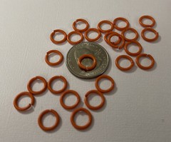 TANGERINE METAL JUMP RINGS(24pc) Junkitz•Ringz•Scrapbooking•Cards •Decorative