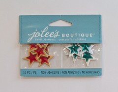 RARE Jolee’s Mini Red & Green Christmas Stars Scrapbooking Embellishments