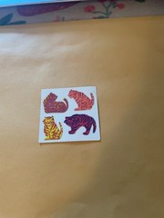 Vintage 1980s Great Seven Fuzzy Tiger Stickers