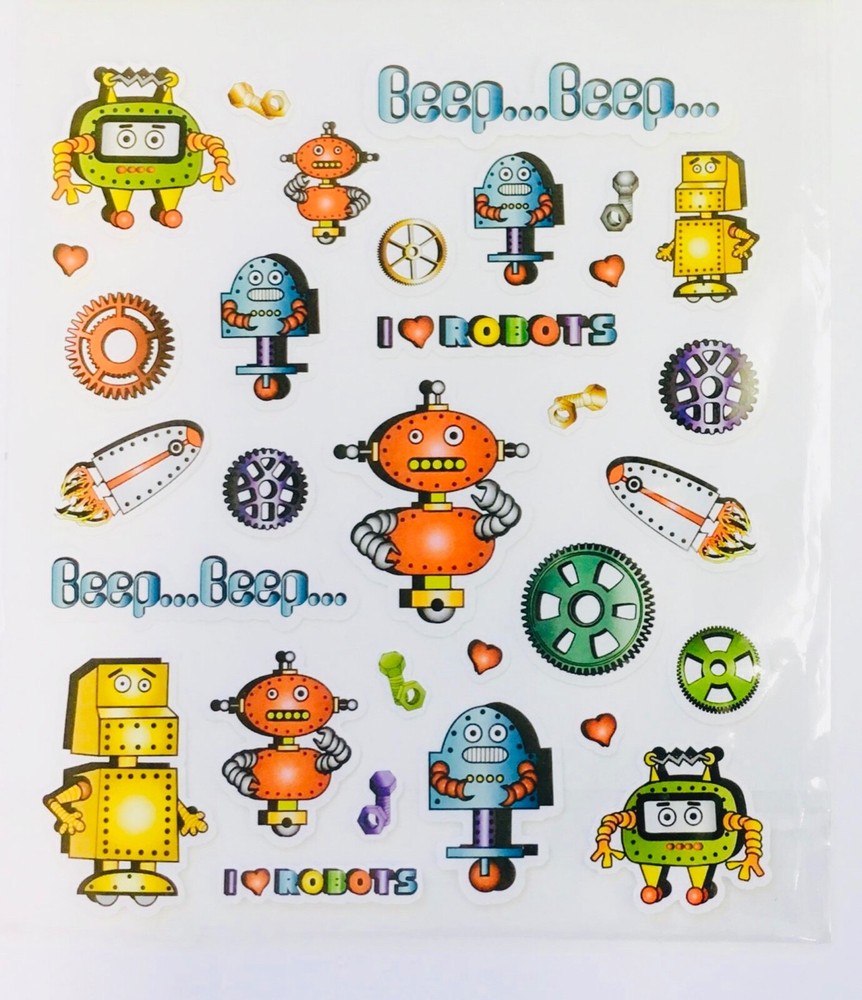 Robot Stickers Planner DIY Crafts Teacher Supply Space Party Scrapbook