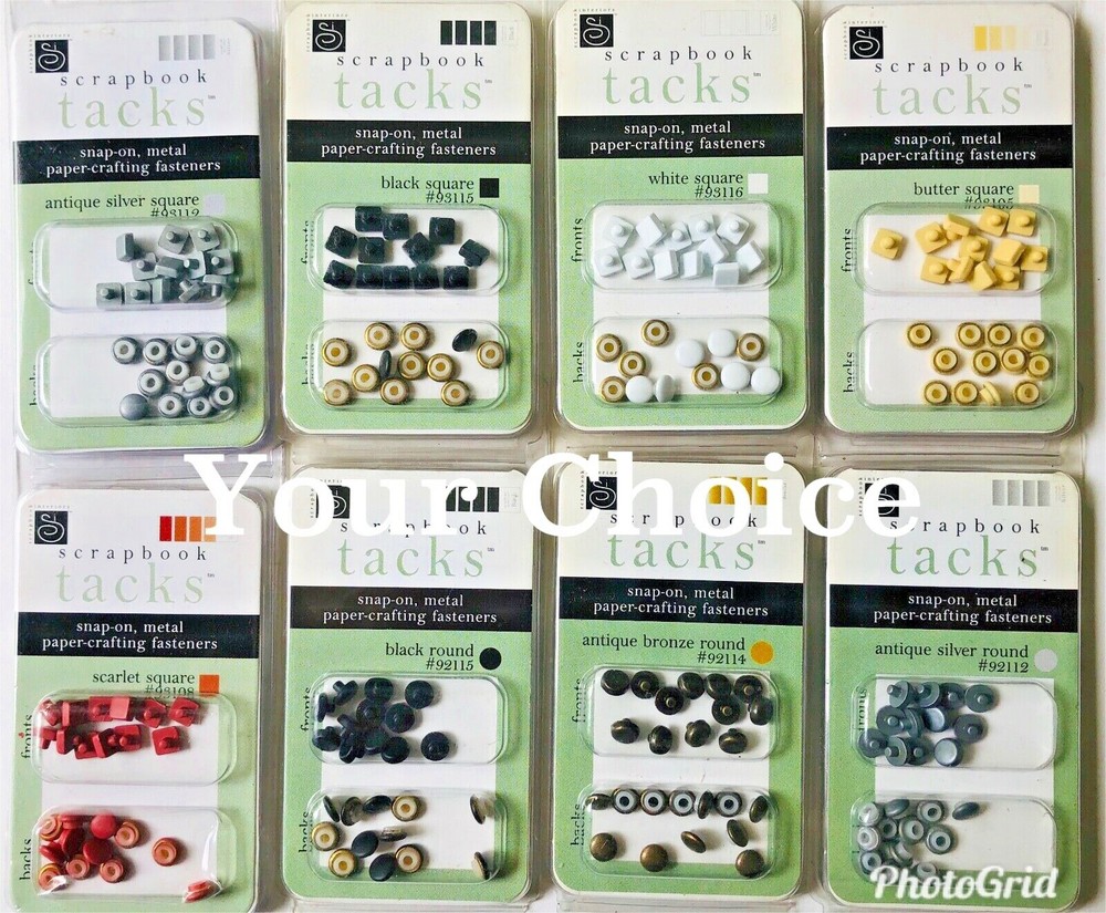 Chatterbox Scrapbook Tacks Snap-on Paper Crafting Fasteners – NEW