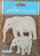 RARE Jolees Elephants Mom Or Dad & Baby Zoo Safari Jungle Animals 3D Stickers