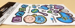 Keepsake Essentials BABY BOY Stickers Stroller, Rattle 2-Sheets Scrapbook, NEW