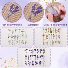 120 Pcs Transparent Flower Stickers for Scrapbooking, Journaling, Crafting