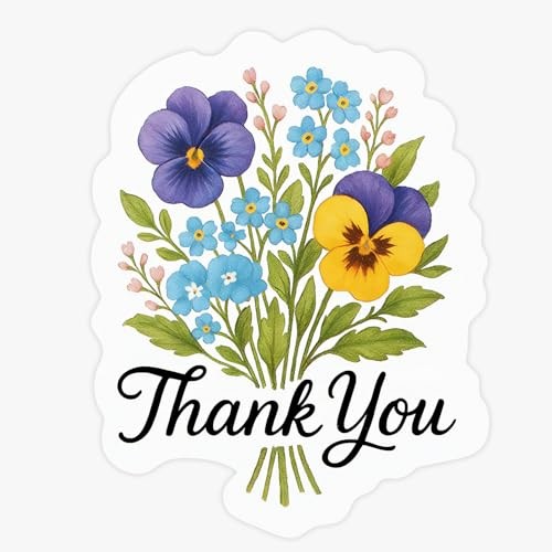 Flower Thank You Stickers for Packaging, 200 Pcs Floral Envelope Seal