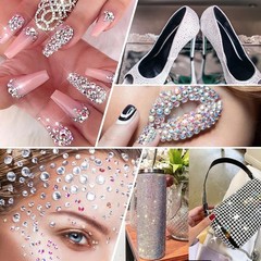 Versatile 2784PCS Rhinestones with Tweezers & Glue – Ideal for Nail & Makeup Art
