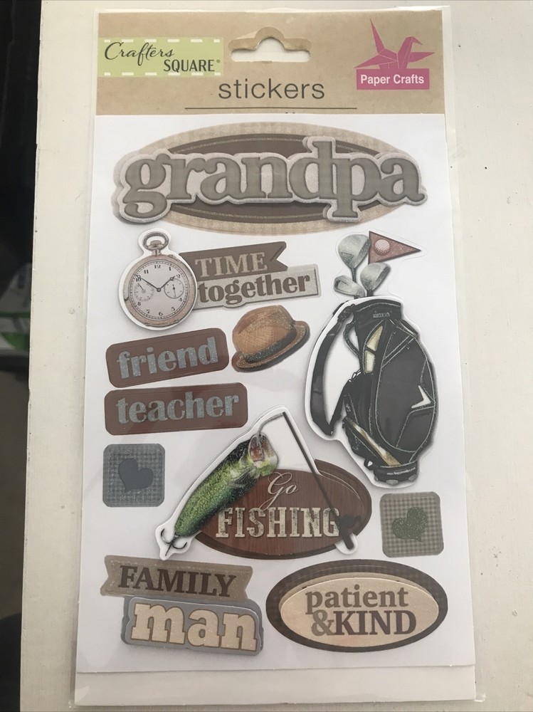 CRAFTER’S SQUARE GRANDPA Pop-Up STICKER SHEET (11 STICKERS)