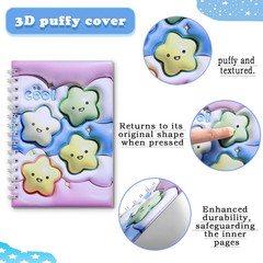 Reusable Sticker Collecting Book with Puffy Cover, A5 Size with 40 Sheets Releas