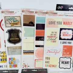 Glitz Scrapbook Stickers Embellishments Amy Tangerine Carta Bella LOT of 23 D