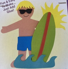 SURFER BOY Foamies Kit (7pc) Darice•Surfboard•Waves•Beach •Ocean•Vacation•Water•