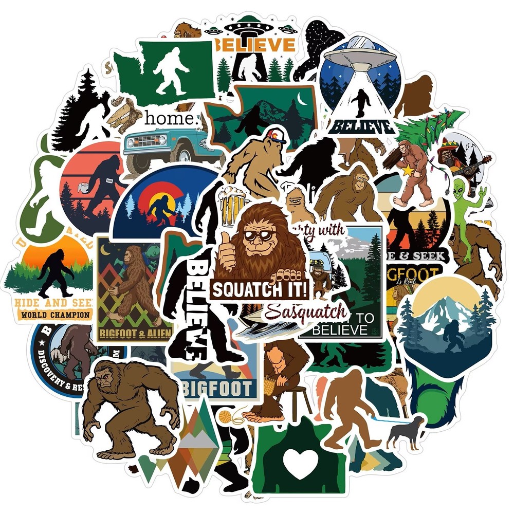 Bigfoot Yeti Sasquatch Stickers 50 Piece Sticker Decals Decal Merch Waterproof
