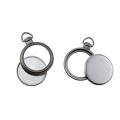 Tim Holtz Idea-ology Mini Pocket Watch Embellishments 2/Pack, Antique Nickel