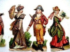 Sweet Vintage Die Cut Scraps w/ 1800’s Men, Women, Boys & Girls *