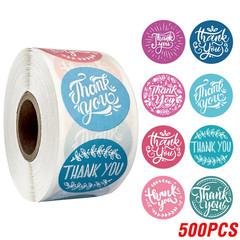 500Pcs Thank You Stickers Pink Gold Labels for Small Business Wedding Gift