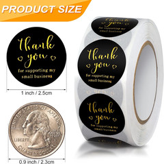 Thank You round Stickers for Supporting My Small Business Adhesive Labels