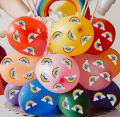 1000 Sticker Seals 2 Rolls Rainbow 🌈 Metallic Foil Laser Holographic Cloud 1.2”