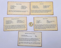 5-Vintage Style-Ephemera-Typed Recipe-Junk Journal-Linen Cardstock-Cards