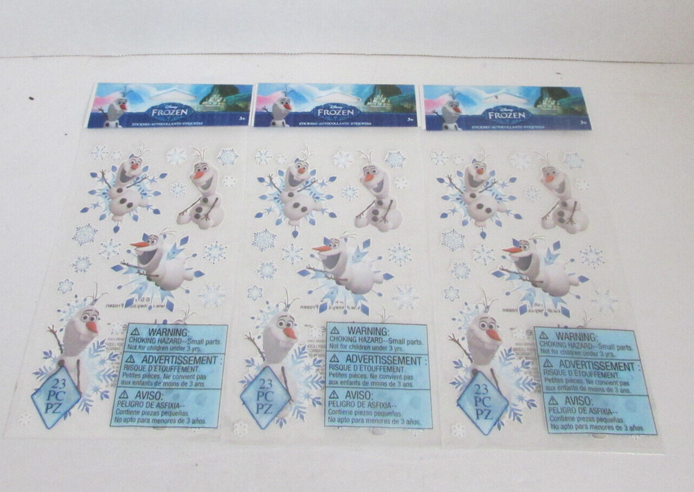 (3) Disney FROZEN Olaf & Snowflakes Scrapbook Stickers #83417 NIP NOS