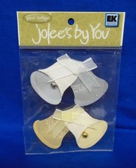 Jolee’s Boutique Stickers Gold & Silver Bells Paper Metal Fabric 1 Sht 2 Pcs NIP