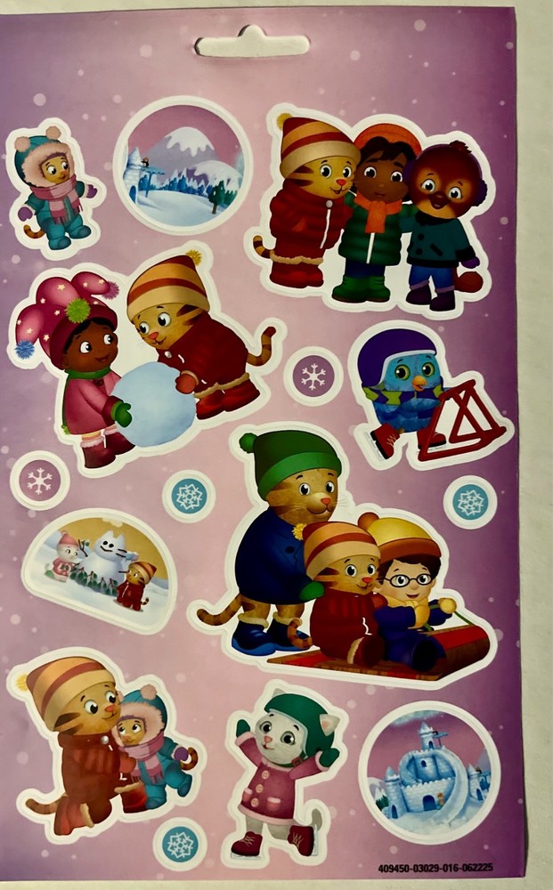 DANIEL TIGER’S NEIGHBORHOOD WINTER STICKER SHEET W/15 THE STICKER SHEET IS 5 3/4