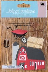 RARE Jolees BARNYARD Farm Barn Hay Fork Silo Wheel Barrow Farm Scrapbook Sticker
