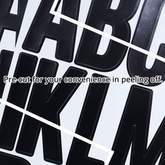 500PCS Letter Number Stickers Black Adhesive Alphabet Decals Set, 2Inch 10Sheets