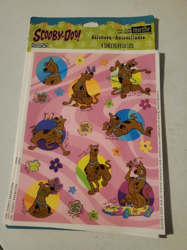 Vintage Hallmark Stickers Scooby-Doo Pink Funky Background ’70s Style