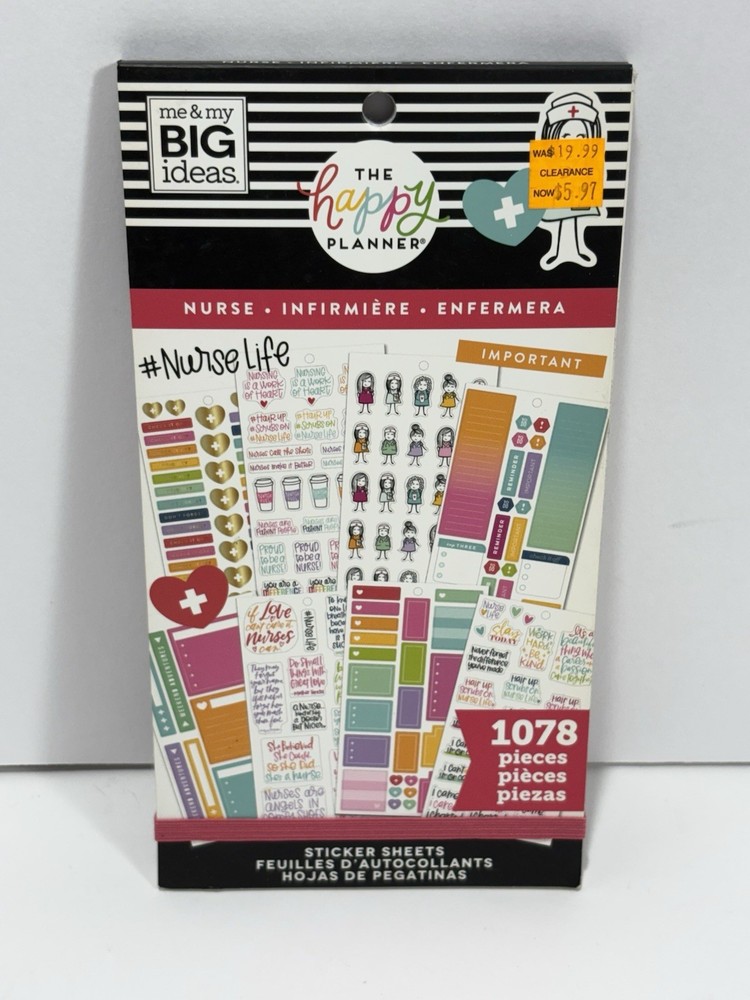 Happy Planner Sticker NURSE 1078 Pieces Me & My Big Ideas Barely Used
