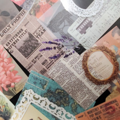 50 Piece Junk Journal Ephemera Pack-Small Pieces Vintage Inspired Scrapbook Lot
