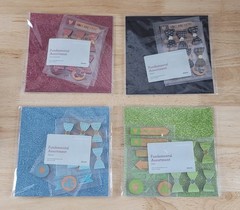CMTH FUNDAMENTAL ASSORTMENT Embellishments Lot of 4 Red-Blue-Green-Black