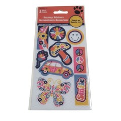 New Sandylion 4 Sheets Sensory Stickers Groovy Peace Mushrooms 60s Style