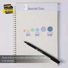 – Color Coding Labels with Pen, 552 Pcs, Assorted Colors, 3 Size | Dot Stickers,