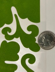 GREEN FUZZY DAMASK ROSE Sticker(11pc)4”x9•Stampendous •Garden•Flower•Bloom•Swirl