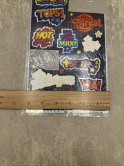 Vintage Stickers Mark 1, chrome Prism,RARE,rainbow Words, CS27, AG2